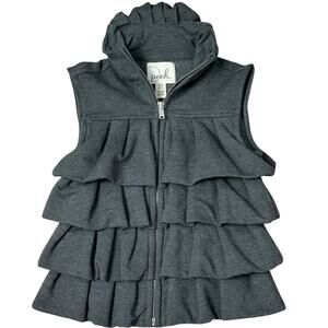 PEEK Toddler Girls Ruffle Zipper Vest XS 2-3